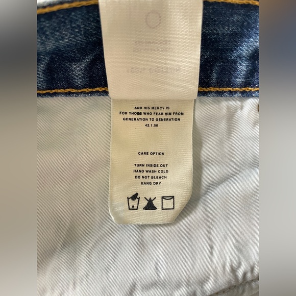 FEAR OF GOD 33W Indigo Blue Paint splatter denim jeans FIFTH Collection - Picture 8 of 11